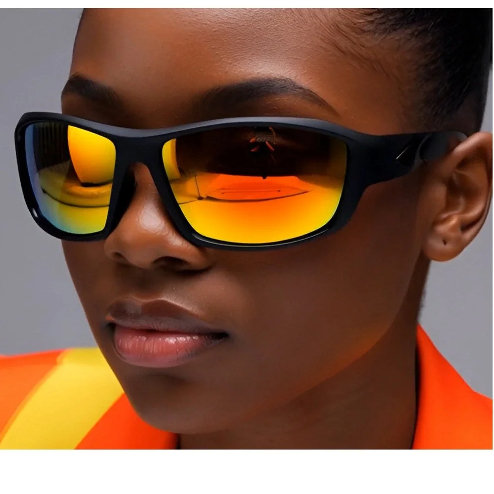 Sport Sunglasses Women Red Fire Mirrored Lens Driving Cycling Golfing Lentes New